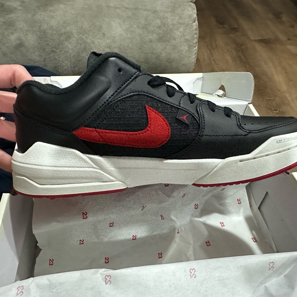 Jordan Stadium 90 Black and Red Sneakers